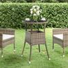 VidaXL Garden Table Ø60x75 Cm Tempered Glass-Woven Resin Grey 310600