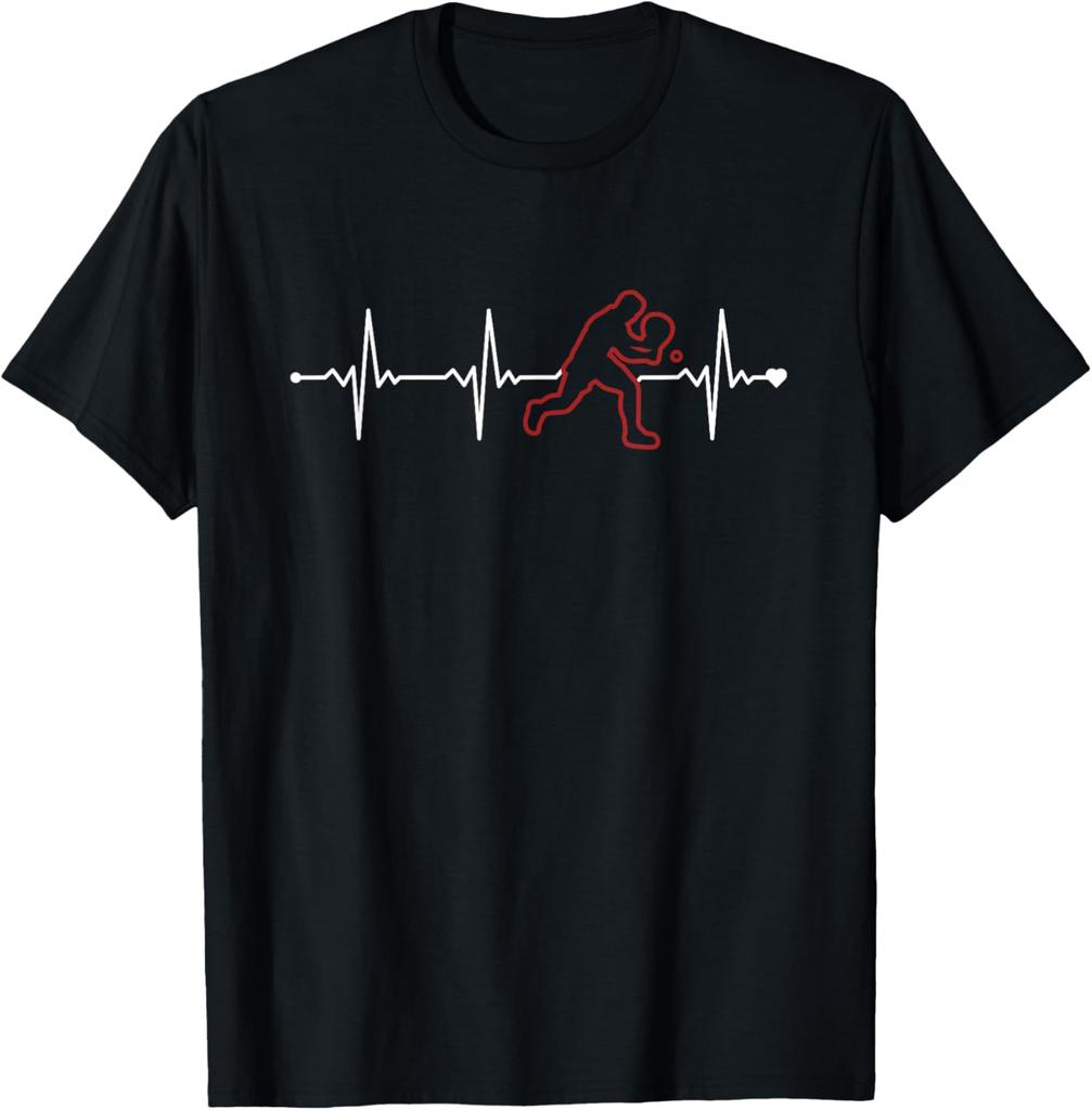 Padel Heartbeat Padel Tennis Platform Tennis Padel T-Shirt Casual Customizable T Shirt for Man Camisas Streetwear