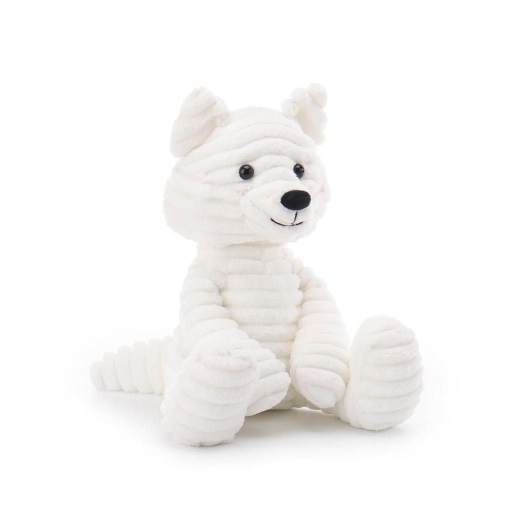 Apricot Lamb Corduroy Arctic Fox Plush Toy for Kids, Soft and Cute, Fluffy Corduroy Arctic Fox for Girls and Boys, 20cm