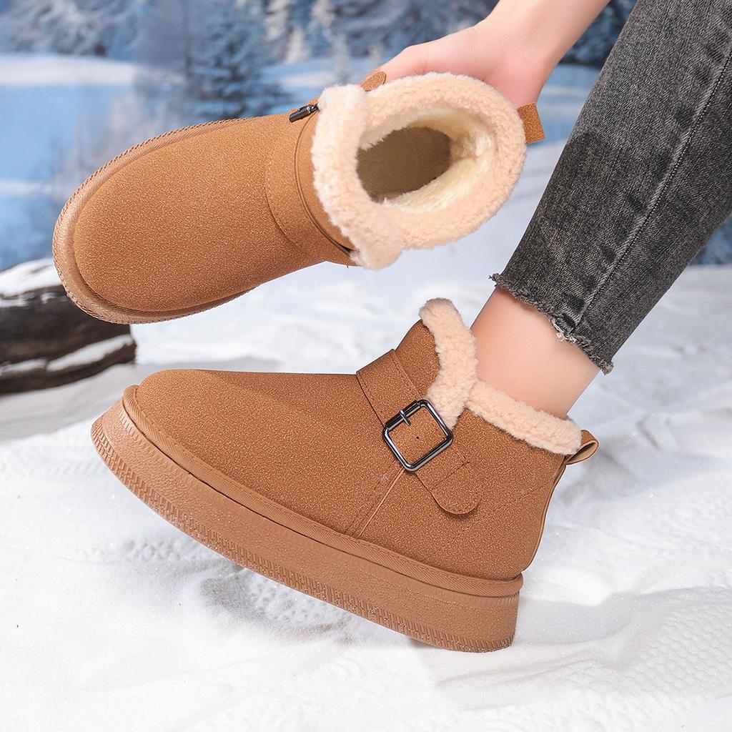 Thick-soled Snow Boots for Women In Winter 2025 Plus-size Plus-size Plush Wool Cotton Shoes for Women Are Versatile