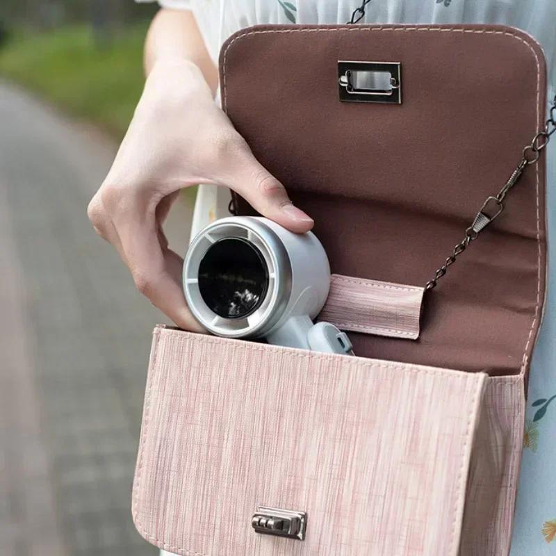 Portable Handheld Turbo Fan 5 Gear Wind Outdoor Bladeless Fan Type C Rechargeable Portable Personal Fan for Travel
