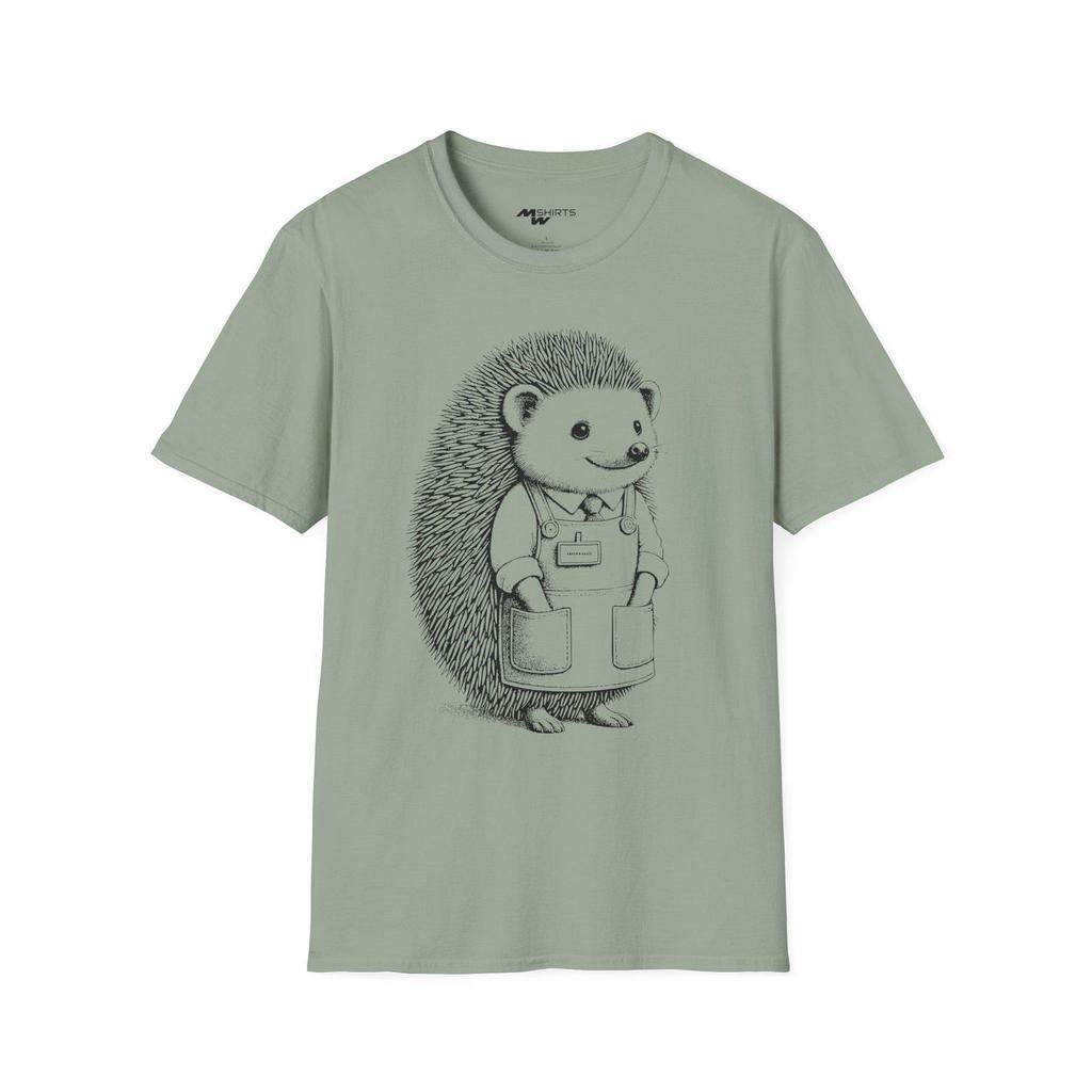Retail Hedgehog/ Engraving-Style T-Shirt/ Unisex Softstyle T-Shirt