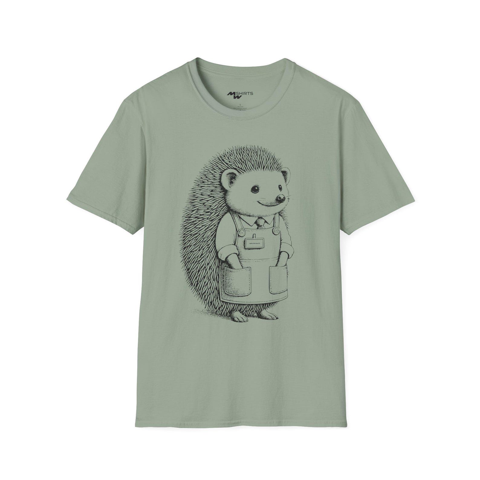 Retail Hedgehog/ Engraving-Style T-Shirt/ Unisex Softstyle T-Shirt 4XL