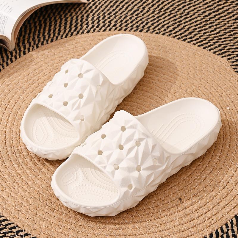 Fashion SmilePoP Men Sandals Summer New Waterproof Geometric Slide Outdoot Soft Beach Sandals Vacation Casual Couple Nonslip Home Slides