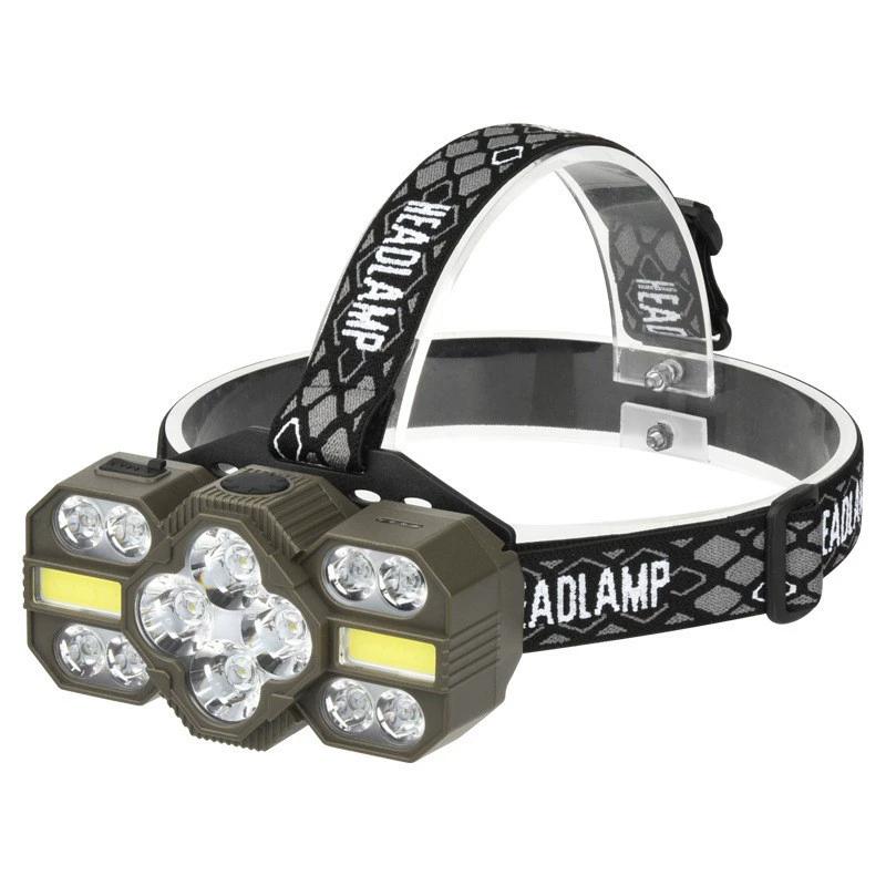 Super Bright COB Headlamp 8/9/11/12/13 Light Beads 2000 Lumen Headlight Portable Work Head Lamp Flashlight for Hiking Camping Fishing Outdoor