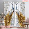 2pcs,2D Plane Printing Curtain Popular Peacock Mirror Durable 100% Polyester Fabric (without Rod) Gifts Use for Bedroom Living