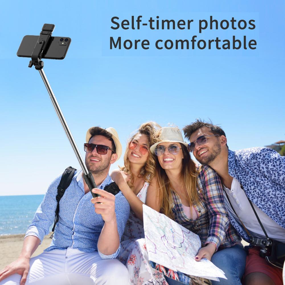 Sammenleggbar Selfiestang Trådløs Stativstativ med Lys Bluetooth Fjernkontroll Uttrekkbart Stativ for Smarttelefon TikTok Livestreaming