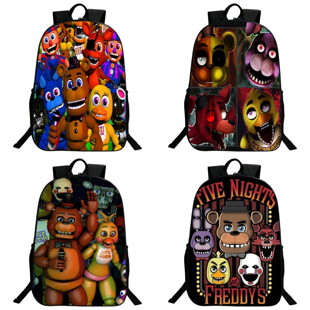 Vibrant Five Nights At Freddy's Backpack With Anime Pattern For Kids And Students