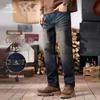 POLOMEISDO Men's Retro Straight-Leg Stretch Jeans
