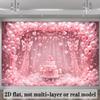 2D Pink Butterfly Happy Birthday Backdrop Heart Balloon Photography Background for Party