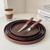 Vintage Round Serving Tray Wooden 21/24/27/30/33cm Wood Platte Dessert Pallet Coffee Home Table