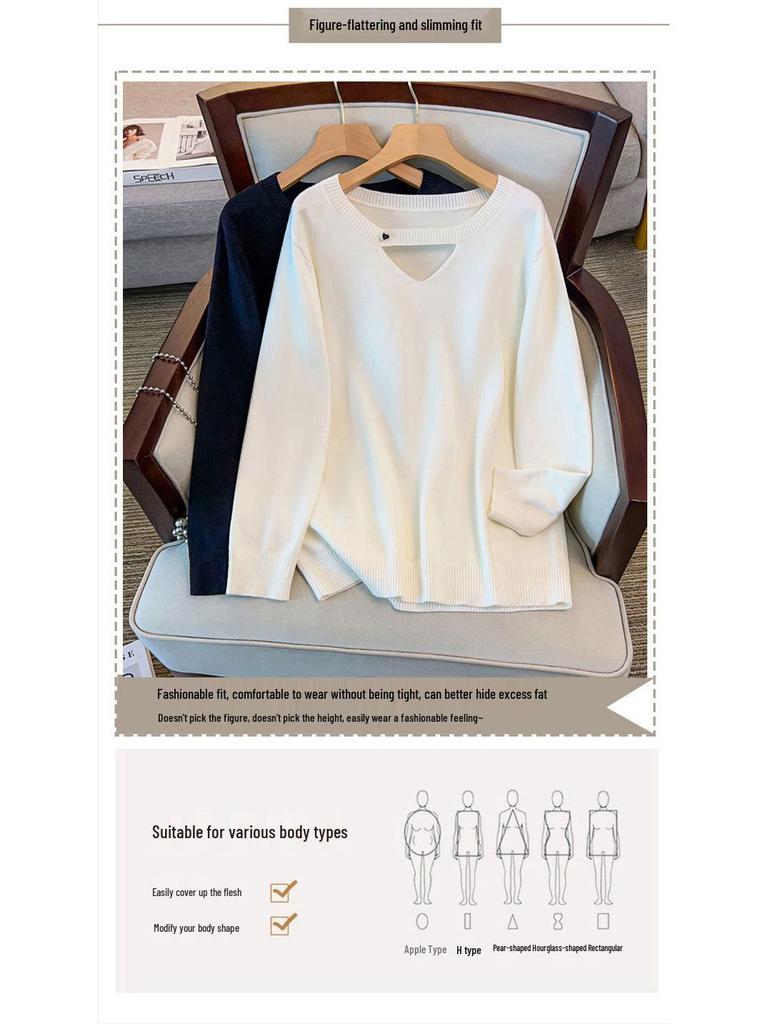 Plus Size Women's Knit Pullover Sweater, Bust 150/160, Fits 200-350 Jin, Style 8096.