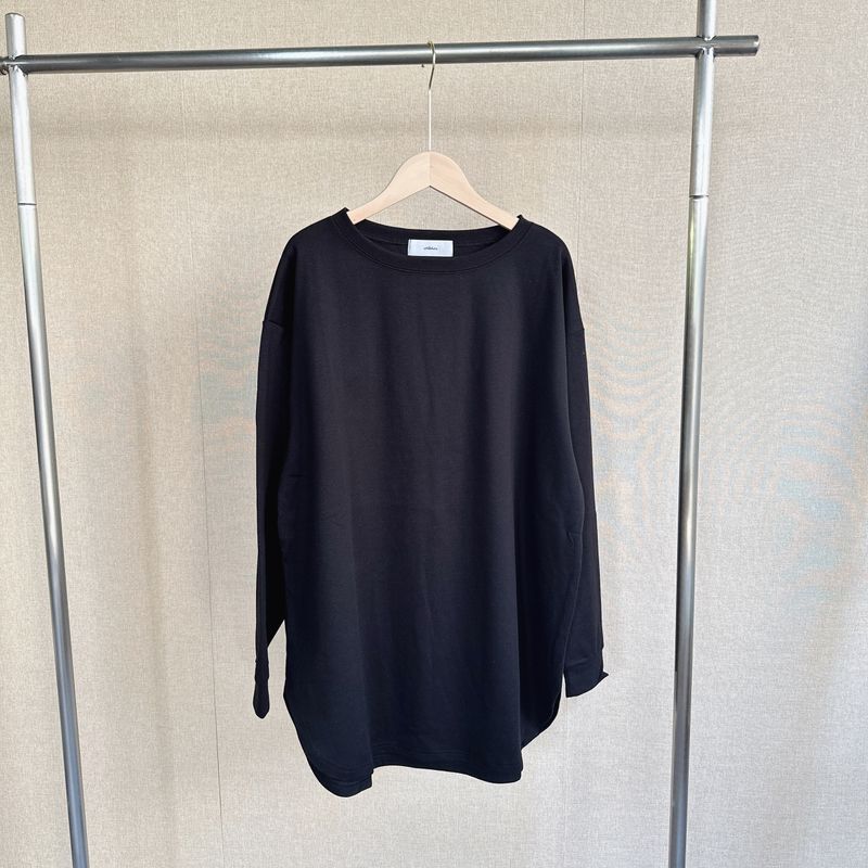 Orders Exported to Japan Spring New Women round Neck Cotton Long sleeves Shirt High Weight Cotton Mid-Length Top Loose Version