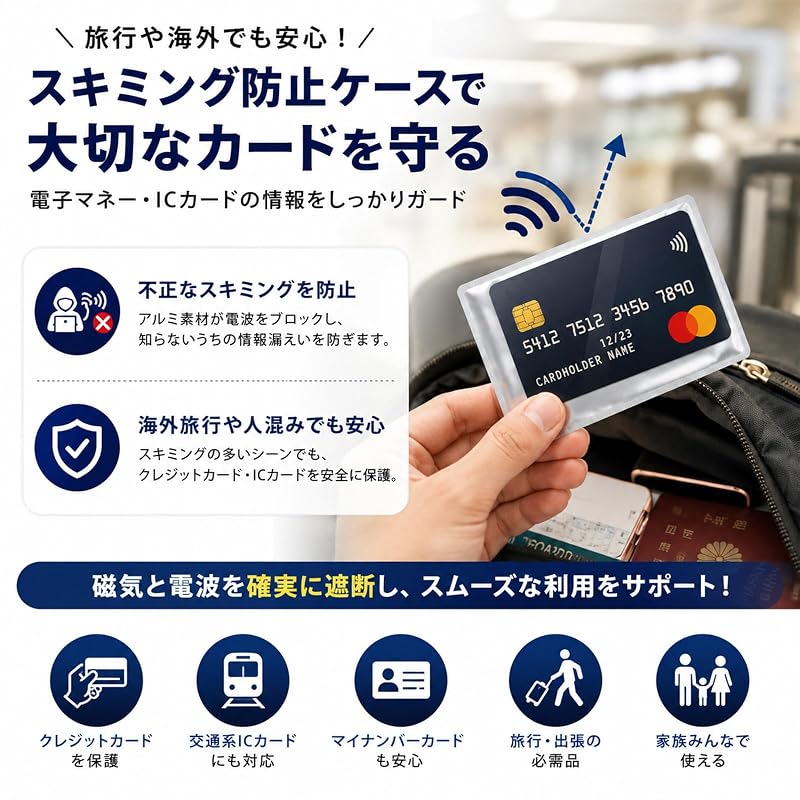 [MISSLIKE] Anti-Skimming Card Case [One Side Transparent x One Side Aluminum] RFID-Magnetic Interference Protection, Credit Card Holder,