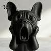 Burr-free Dog Figurine 3D Printed French Bulldog Figurine, Screaming Decorative Sculpture, Puppy Statue Sculpture for Car Dashboard, Home Office Desk,