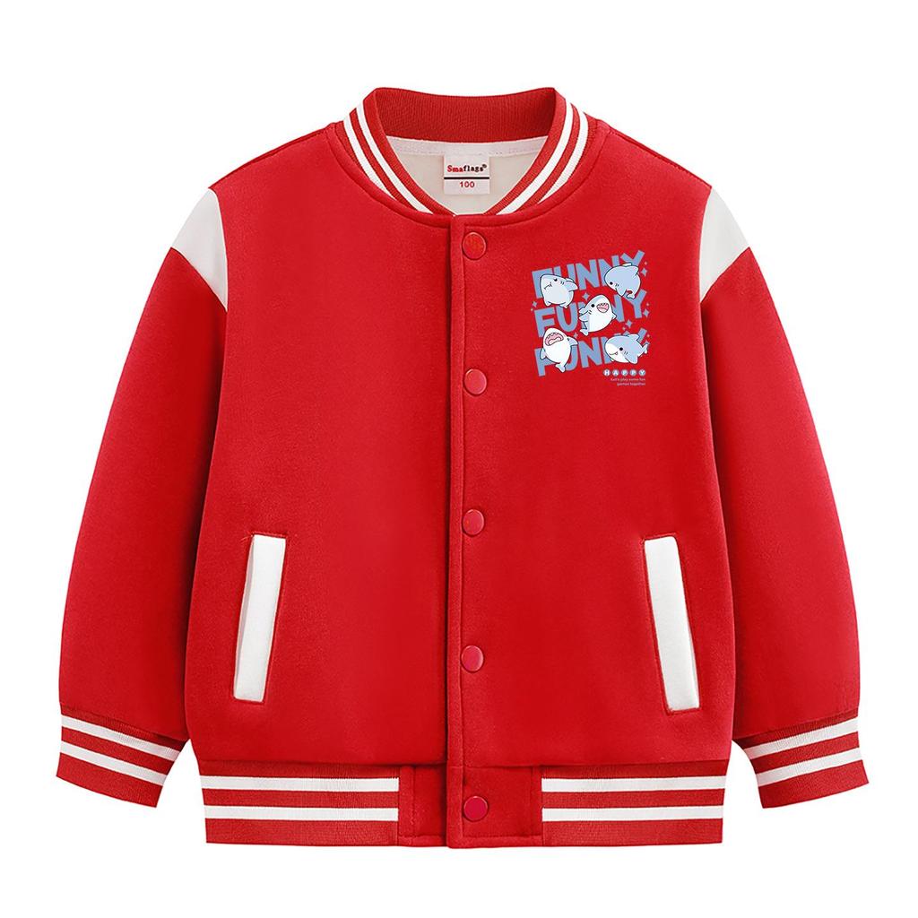 Baseballjacke mit Fleecefutter für Jungen: 2026 Neue Herbst-/Winter-Dicke Warme Lässige Oberbekleidung