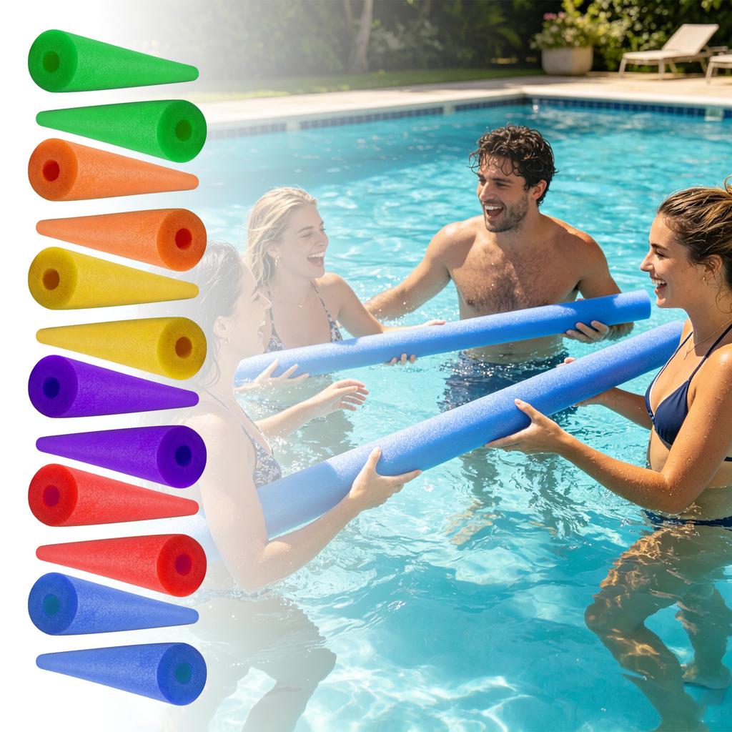 Hollow Foam Pool Noodle Floatation Bar 6x120CM Set of 2 Water Swimming Pool Float Toys for Water Activities and Swimming Training