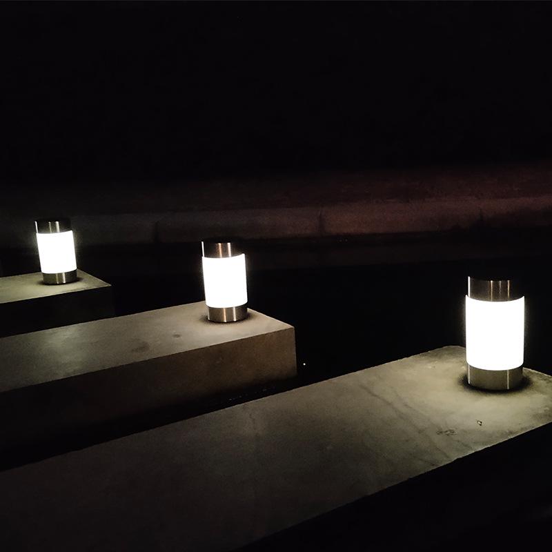 Ultra-Bright Solar LED Landscape Lamp: Mini Courtyard Lawn Light with Ground Plug 1 LED Cylinder Lawn Lamp White Light