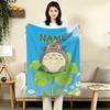 Custom Name,Totoro Printed Flannel Blanket, Soft Throw for Bedroom Sofa, Washable, Christmas Present, Great Gift.