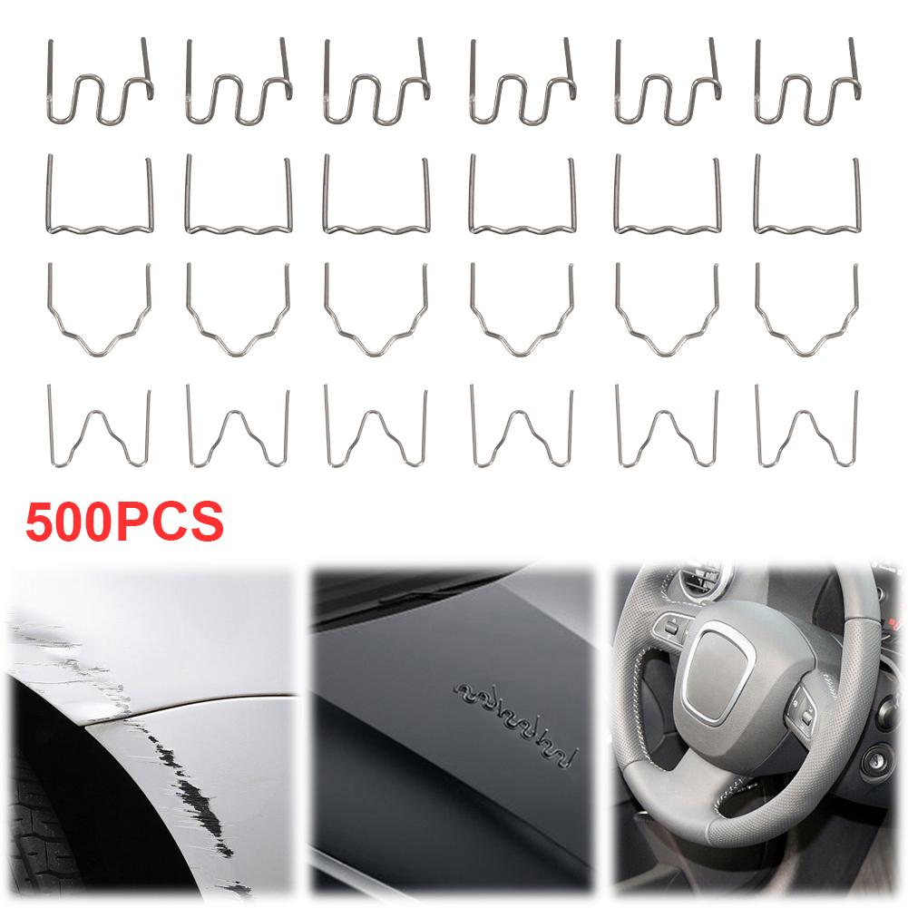 2 Set Silver Stainless Steel Hot Staples Welding Rods Welding Staples Wave Flat for Plastic Welding Hot Stapler Staples