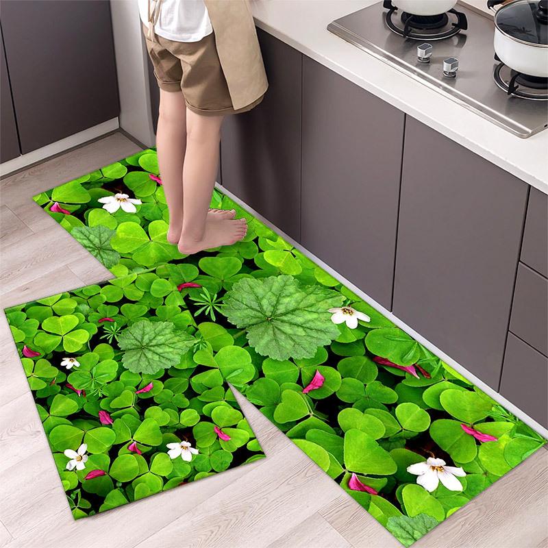 Kitchen Rugs Print Non-Slip Thick Cushioned Kitchen Mat Comfort Standing Mat for Kitchen
