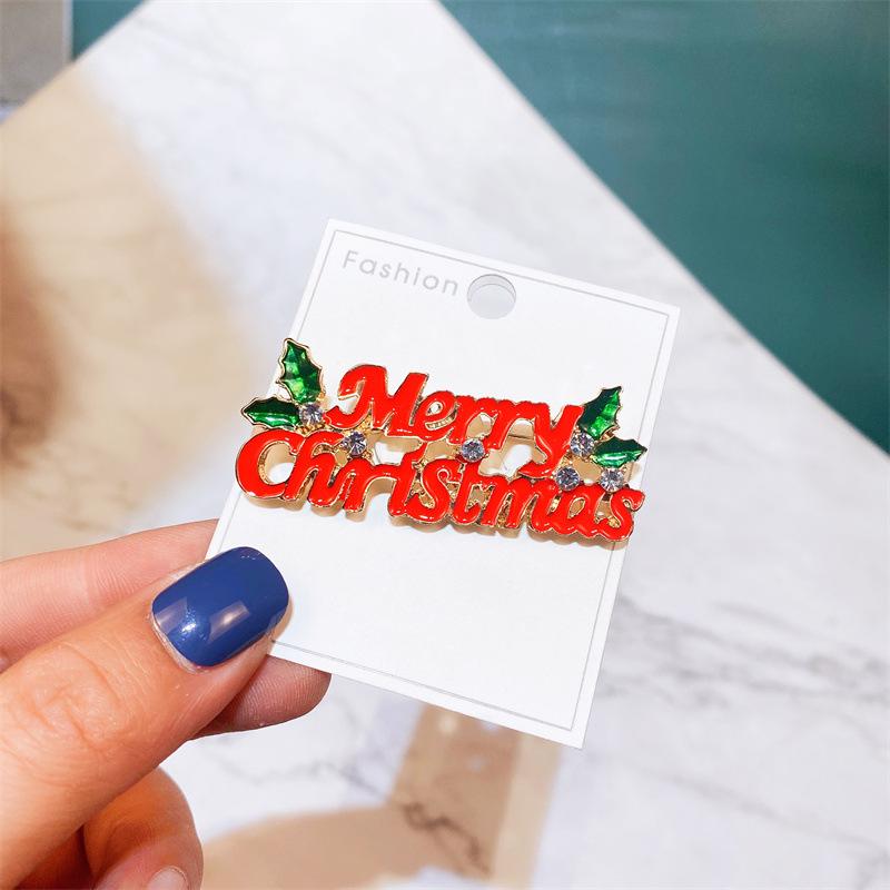 Yimu Alloy Christmas Brooch - Santa Claus & Tree Ornament Corsage
