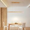 Chandelier , Wood Linear Pendant Light LED Lighting Fixture Wooden Chandelier Dining Room Ceiling Suspension Hanging Light Adjustable Island Lights