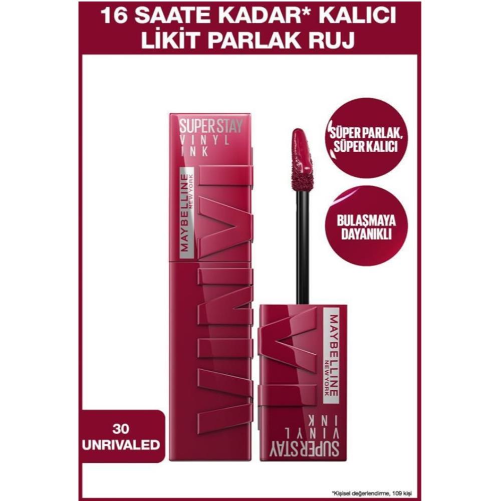 

Maybelline New York Super Stay Vinyl Ink Стойкая жидкая глянцевая помада 30