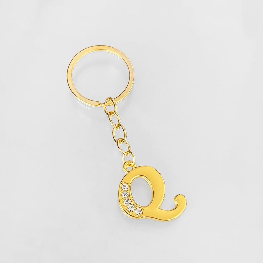 Creative Rhinestone Initials Metal Keychain – Korean Style Car Keyring Party Gift.