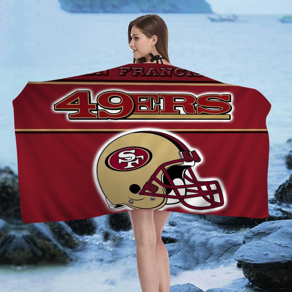 San Francisco 49ers Team Großes Mikrofaser Strandtuch Schnelltrocknendes Handtuch Sandstrandtücher Pooltuch für Reisen Schwimmbad Yoga