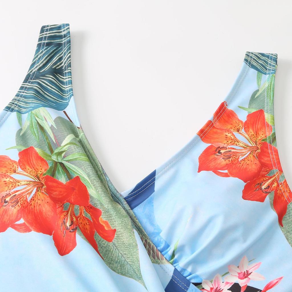 Costum de baie retro slim fit european și american 2024 dintr-o piesă pentru plajă și izvoare termale