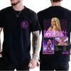 2026 Summer Singer Bad Gyal World Tour Concert Graphic Tshirt Male Retro Aesthetic Hip Hop Cotton Casual Loose Short Sleeves