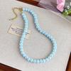Colorful Beaded Choker Pearlescent Round Bead Necklace Boho Beaded Necklace Jewelry for Women Holiday Summer Beach Vacation