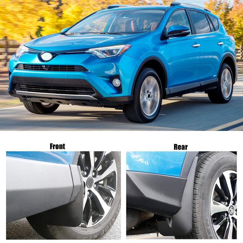 4Pcs Mud Flaps Fits Compatible For Toyota RAV4 2016 2017 2018 Mudflaps Splash Guards Mudguards Fender Liner Front Rear Set Molded Car Rims