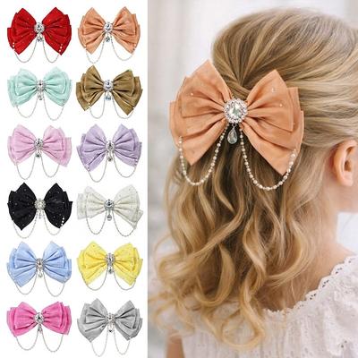 Pearl Hair Clips Princess Hair Barrettes New Hair Ribbon  Children Gifts