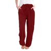 Women's Spring Fashion All-match Drawstring Solid Color Pocket Casual  Pants