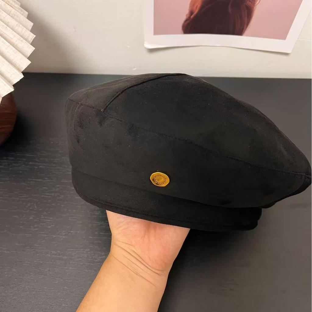 Velvet Beret Women Korean Version Versatile Painter Hat Big Head Circumference Retro Niche Hat Spring Autumn Fashion
