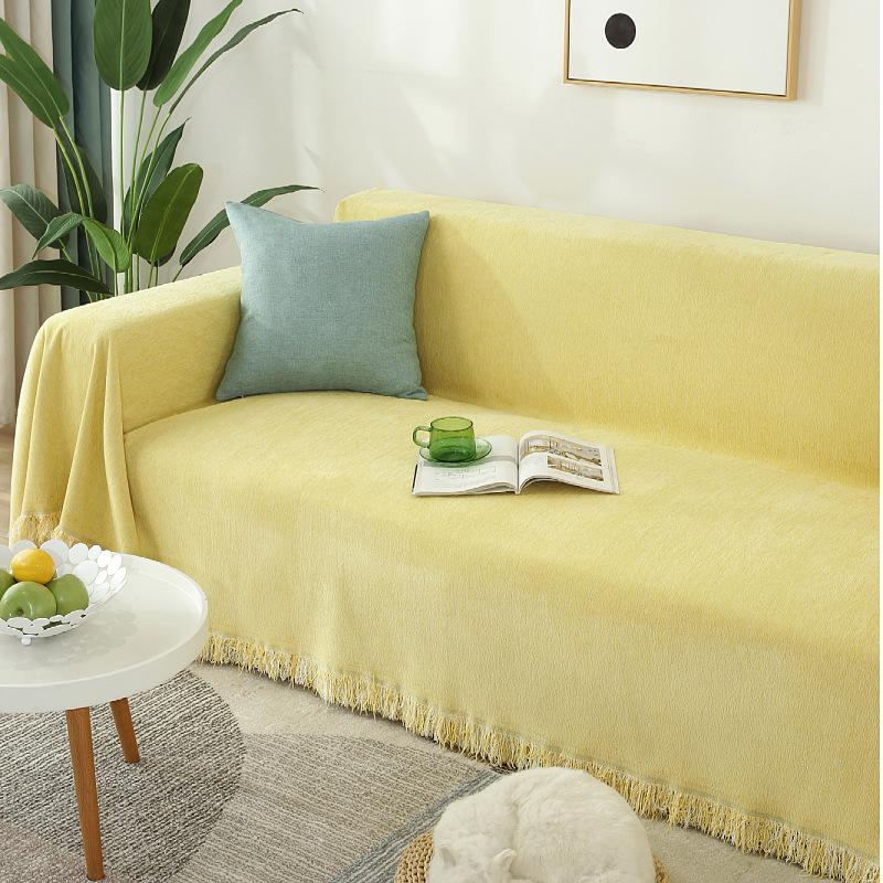

Синель кисточка шарф современный простой диван полотенце простой дом 180*90cm жёлтый
