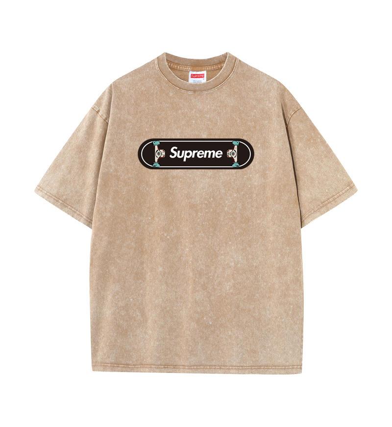 

SX-06 Supreme 2025 Summer New Washed and Worn Black skateboard pattern Printed Short Sleeved T-shirt Made of Cotton Loose and Retro T-shirt L фіолетовий