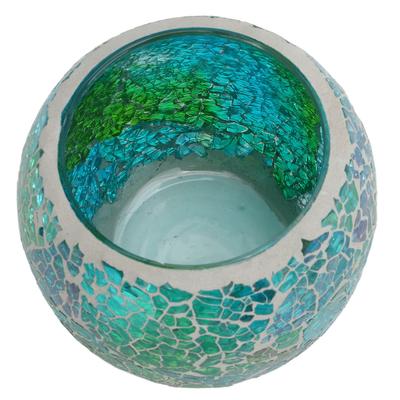 Tea Light Holder European Mosaic Design  Glass Exquisite Candle Holder for Household Wedding and Bar Decoration