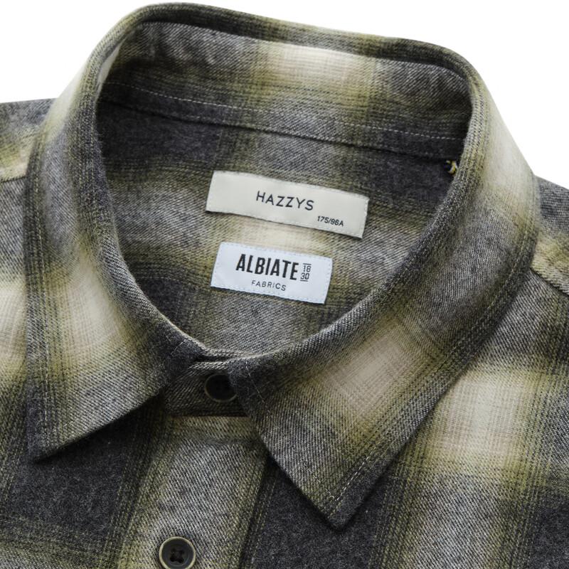HAZZYS Men's Gradient Plaid Brushed Cotton Long-Sleeve Shirt