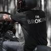 Im Broken Text Print Bavlněné Tričko Unisex Unisex Y2k Motorkářské Unisex Krátký Rukáv Denní Motocykl Streetwear Módní Vrcholy