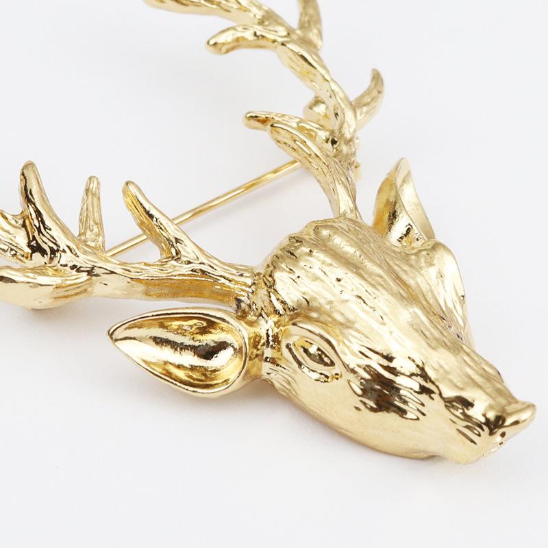 Gold Elk Brooch Chain Accessories Men'S Women'S Suit Suit Shirt Temperament Collar Pin Collar Buckle Brooch Pin Accessories