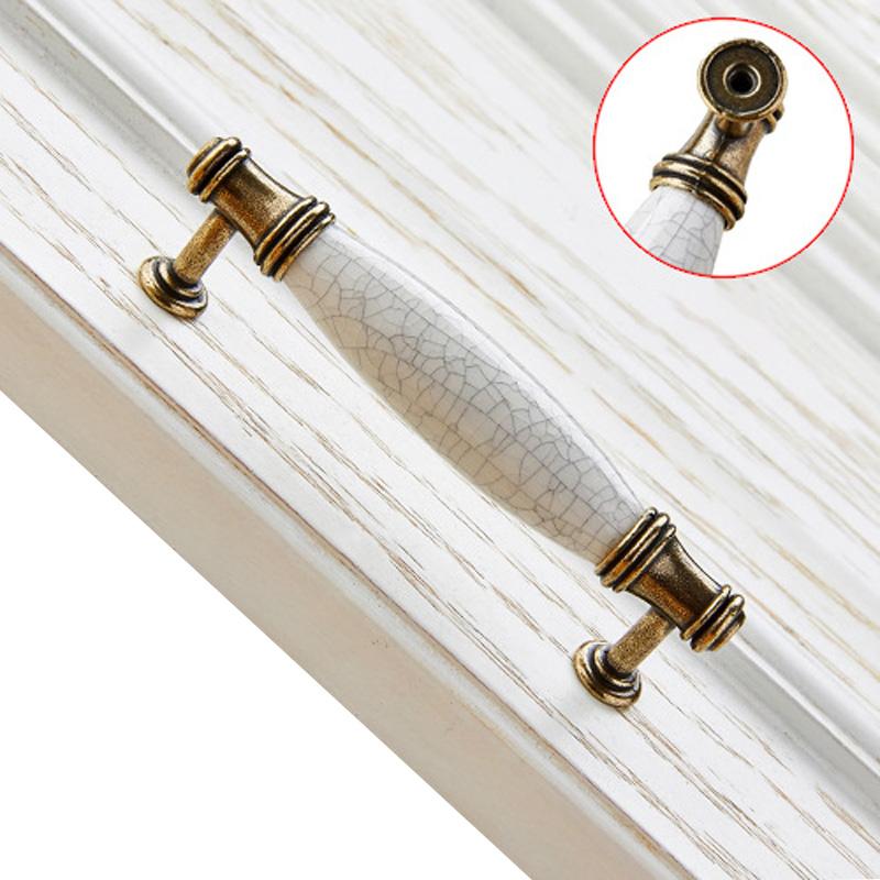 1PC with Screws Furniture Hardware Ceramics Antique Cabinet Handle French Style Cupboard Drawer Pull Wardrobe Door Knobs