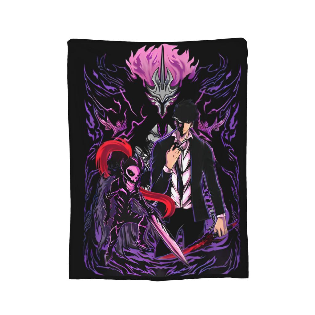 Solos Levelings Vintage Anime Plush Blankets  Awesome Throw Blanket for Home 125*100cm Bedspread,