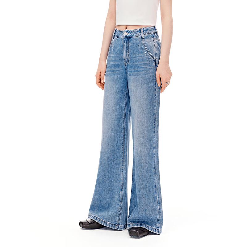 Ledin Lyocell Tencel Washed Flared Denim Jeans