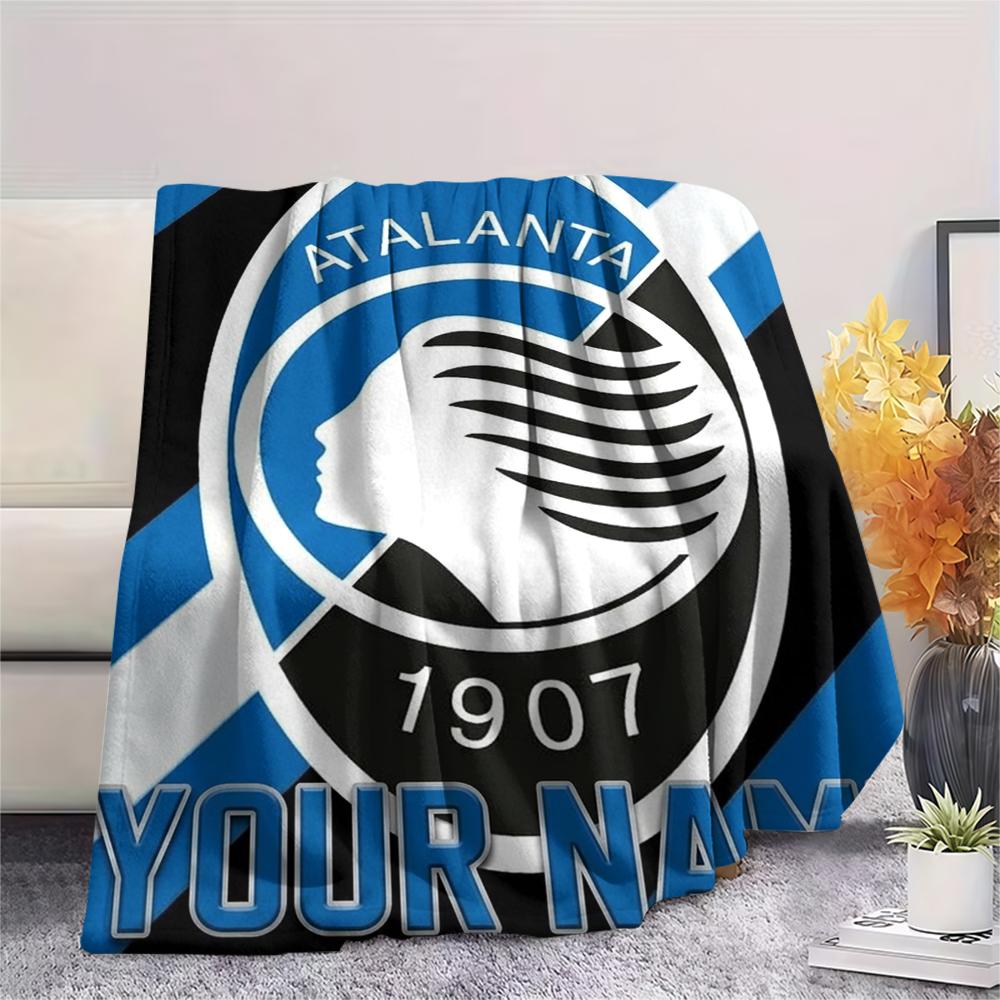 1 Stück Benutzerdefinierter Name Atalanta BC Gemustert Flanelldecke Geeignet für Alle Jahreszeiten für Heimdekoration Wärme und Komfort Geschenke Feiertagsgeschenk