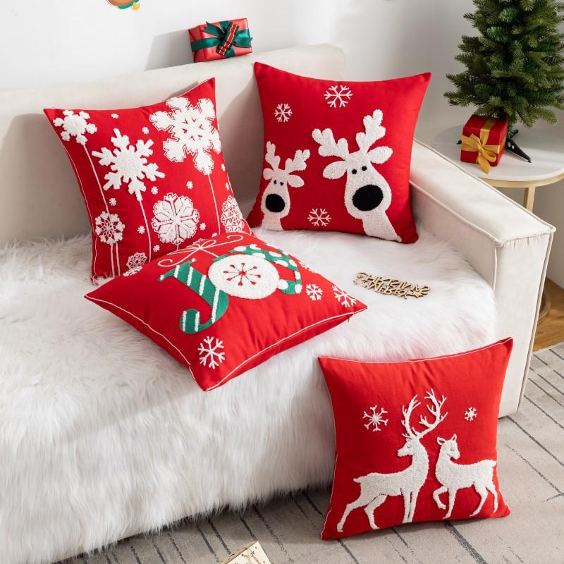 Christmas Pillow Cover Decorative Throw Pillow Case Covers Funny Square Cushion Covers for Sofa Bed Couch Car Home Christmas Decor 18X18inch