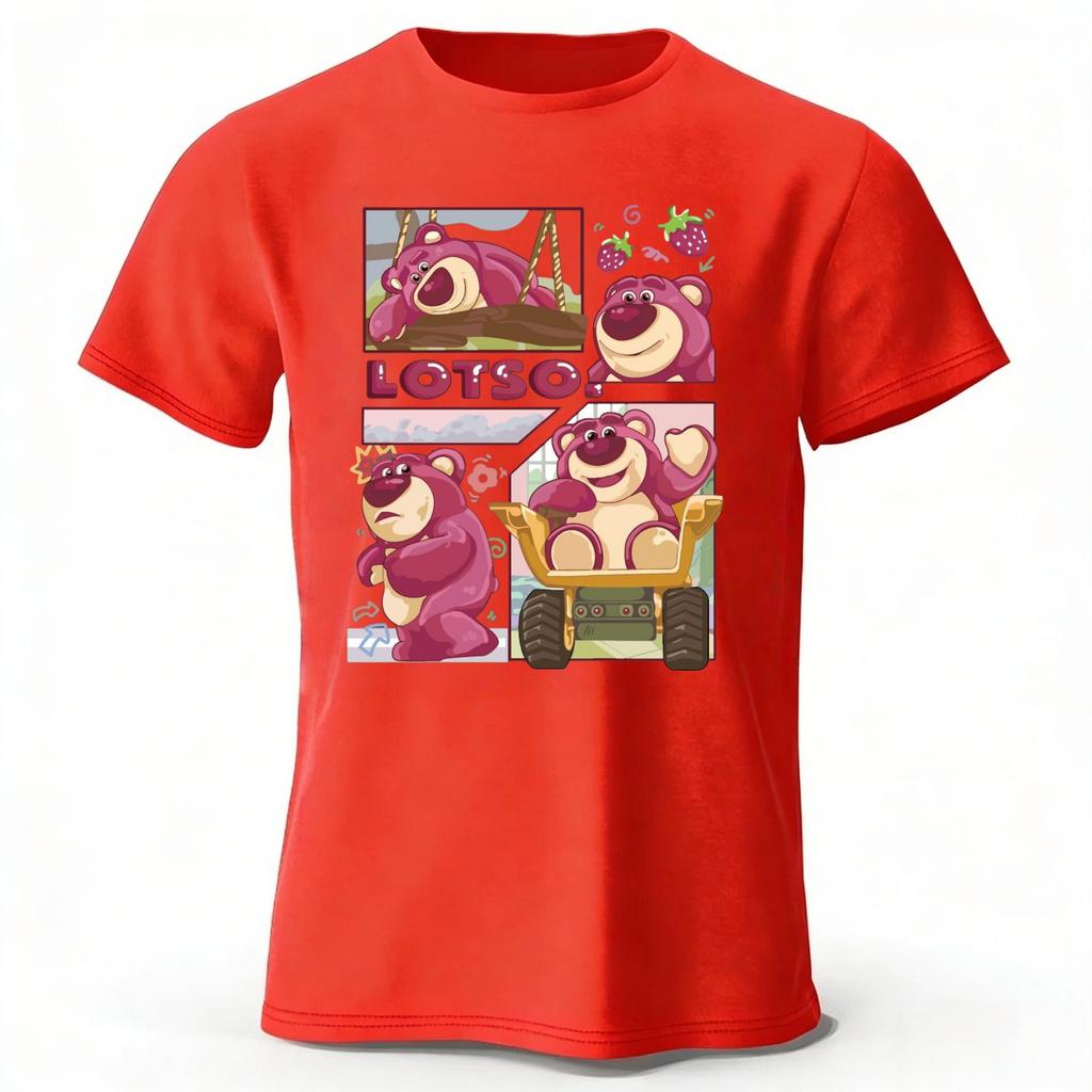 2026 New Strawberry Bear Daily Puzzle Cotton Short Sleeve MensWomens Daily Casual Soft High Quality Tshirt Large Loose Top