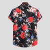 Men's Hawaiian Style Short Sleeve Shirt Button Down Floral Print Casual Summer Beach Shirt Lightweight Breathable Fabric